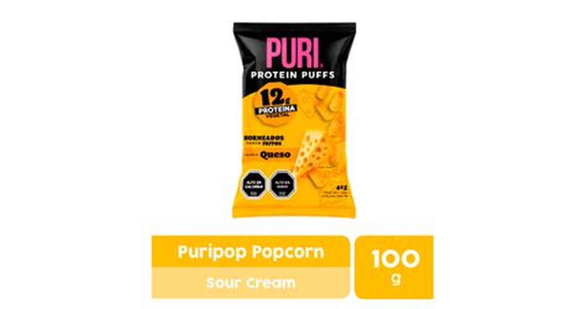 Puripop Popcorn Snack Puri Protein Puffs Queso (42 g.) | SoloTodo.cl